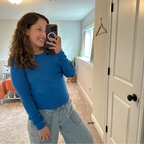 NWT Vanessa Bruno Blue Merino Wool Crewneck Sweater Small - Picture 5 of 15